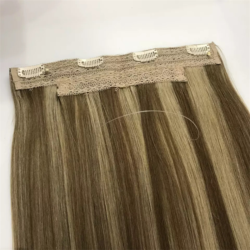 Factory Wholesale Halo Extension Best Price High Quality Highlight Color 100% Remy Hair Extension